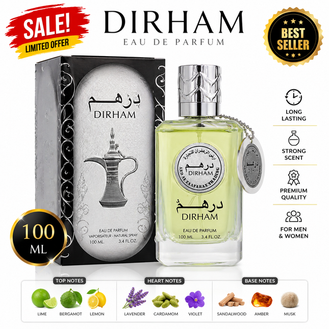Dirham Eau de Parfum 100ml – Frischer, orientalischer Duft für Damen & Herren