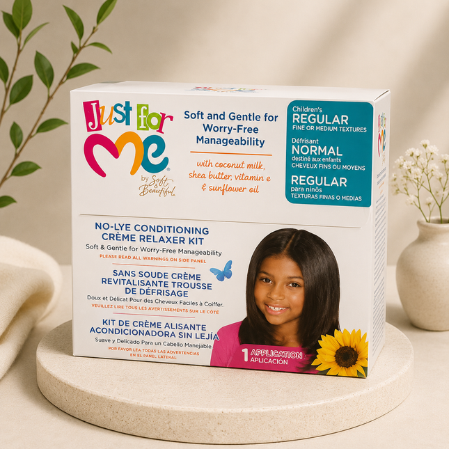 Just For Me No-Lye Conditioning Crème Relaxer Kit for Children – Regular